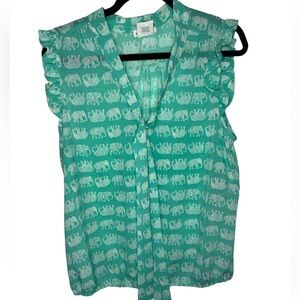 Marching‎ Elephants sleeveless blouse shirt